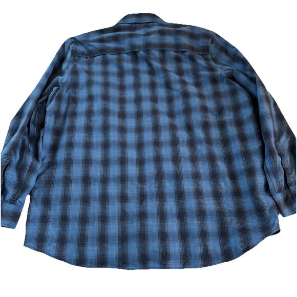 Eddie Bauer Women’s Blue Plaid Travex Roll Tab Sleeve Vented Shirt Size Large - Picture 7 of 16